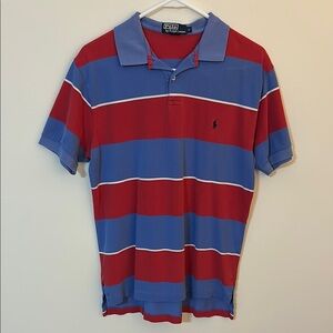 Polo by Ralph Lauren Men's Striped Red and Blue Shirt